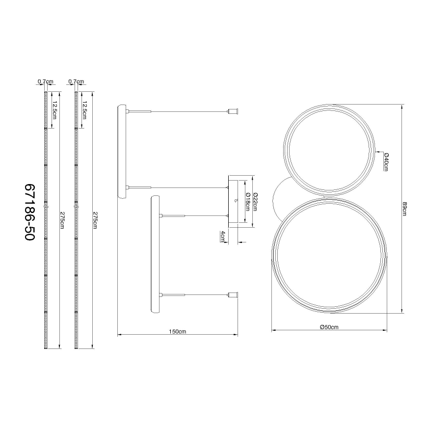 Globo - LED pendel dæmpbar LED/50W/230V 2700-6000K sort + fjernbetjening