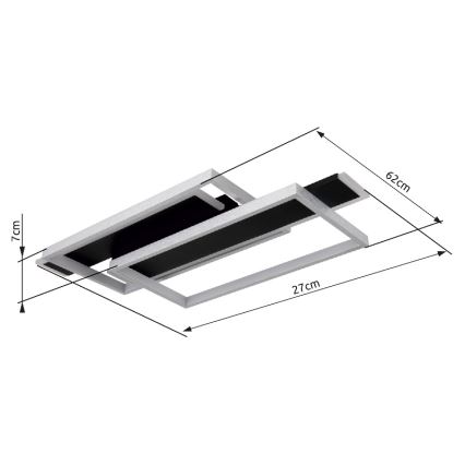 Globo - LED loftlampe LED/40W/230V 62x27 cm mat krom/sort