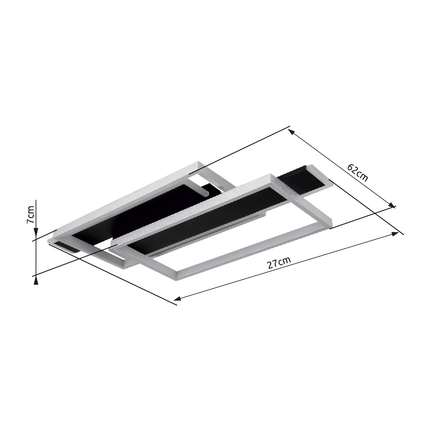 Globo - LED loftlampe LED/40W/230V 62x27 cm mat krom/sort