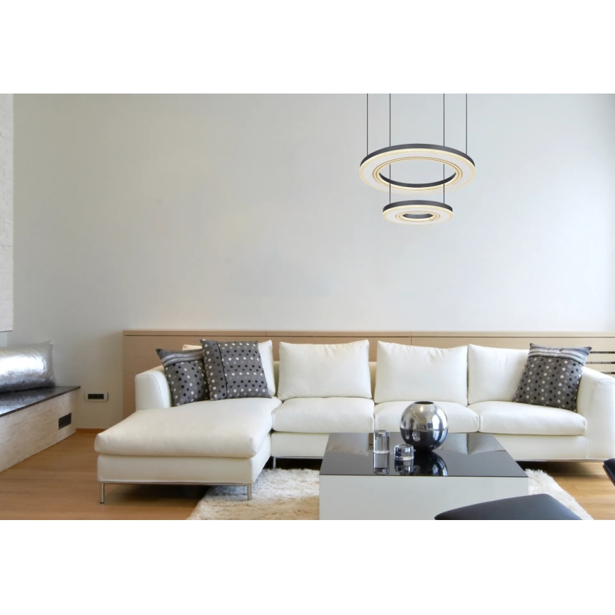 Globo - LED pendel dæmpbar LED/50W/230V 2700-6000K diameter 50 cm sort + fjernbetjening