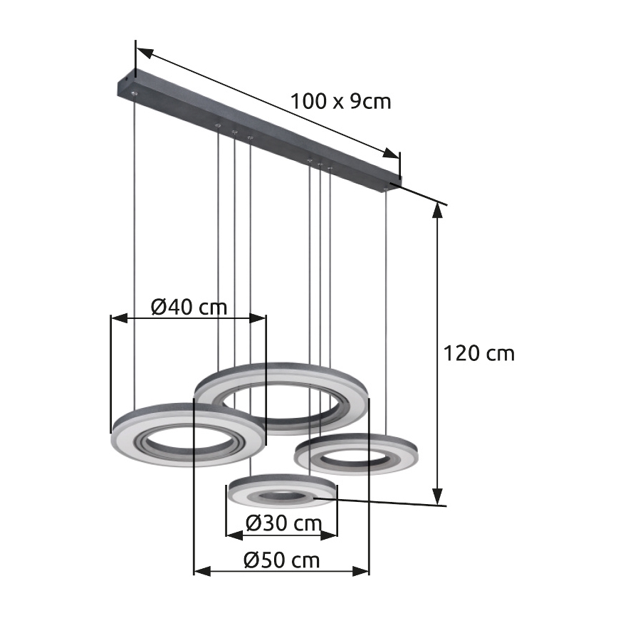 Globo - LED pendel dæmpbar LED/80W/230V 2700-6000K sort + fjernbetjening