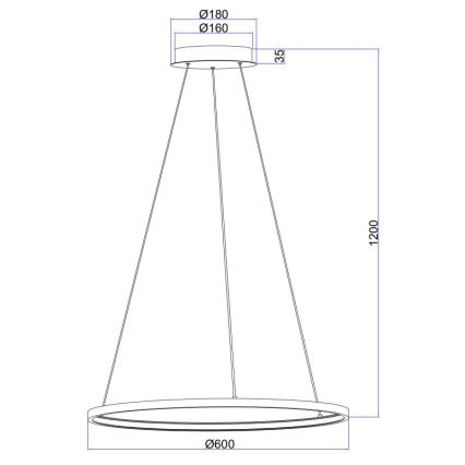 Globo - LED lysekrone i snor LED/29W/230V