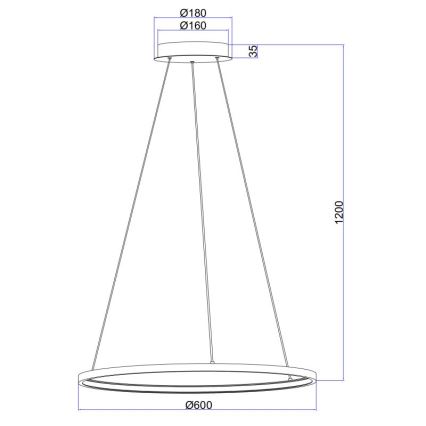 Globo - LED lysekrone i snor LED/29W/230V