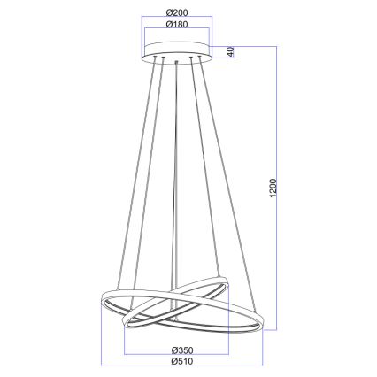 Globo - LED dæmpbar loftlampe på kabel 2xLED/21W/230V