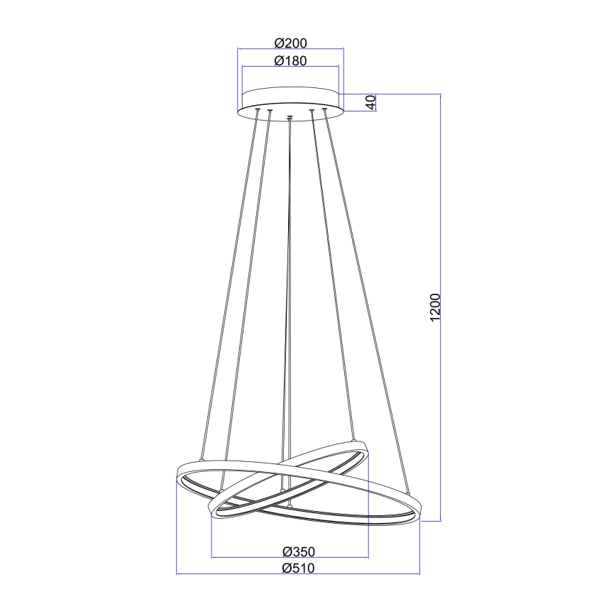Globo - LED dæmpbar loftlampe på kabel 2xLED/21W/230V