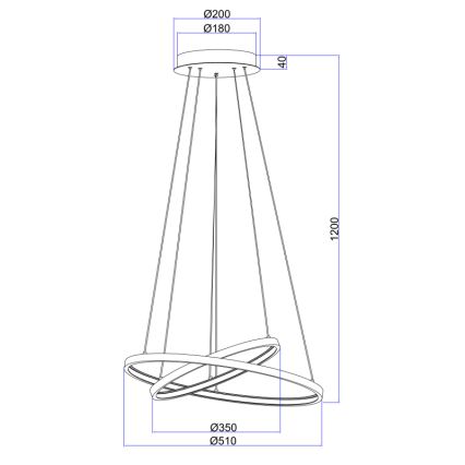 Globo - LED pendel dæmpbar 2xLED/21W/230V