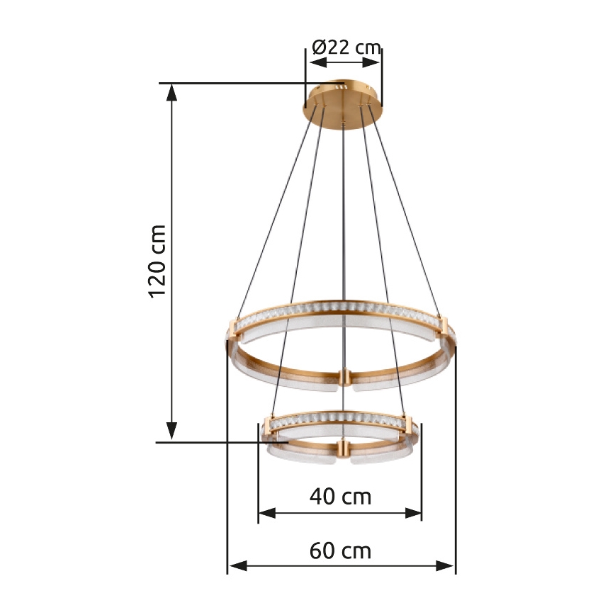Globo - LED dæmpbar krystal lysekrone på wire LED/78W/230V 2700K-6000K + fjernbetjening