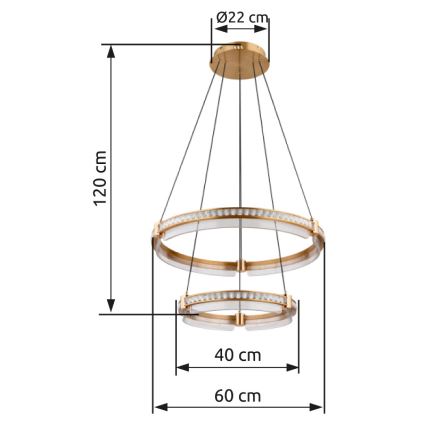 Globo - LED krystalpendel dæmpbar LED/78W/230V 2700K-6000K + fjernbetjening