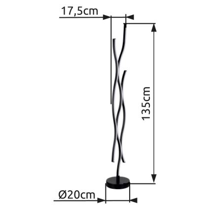 Globo - LED gulvlampe LED/28W/230V 3000K sort