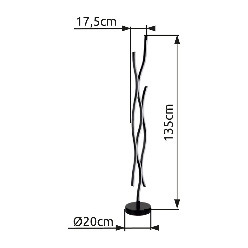 Globo - LED gulvlampe LED/28W/230V 3000K sort