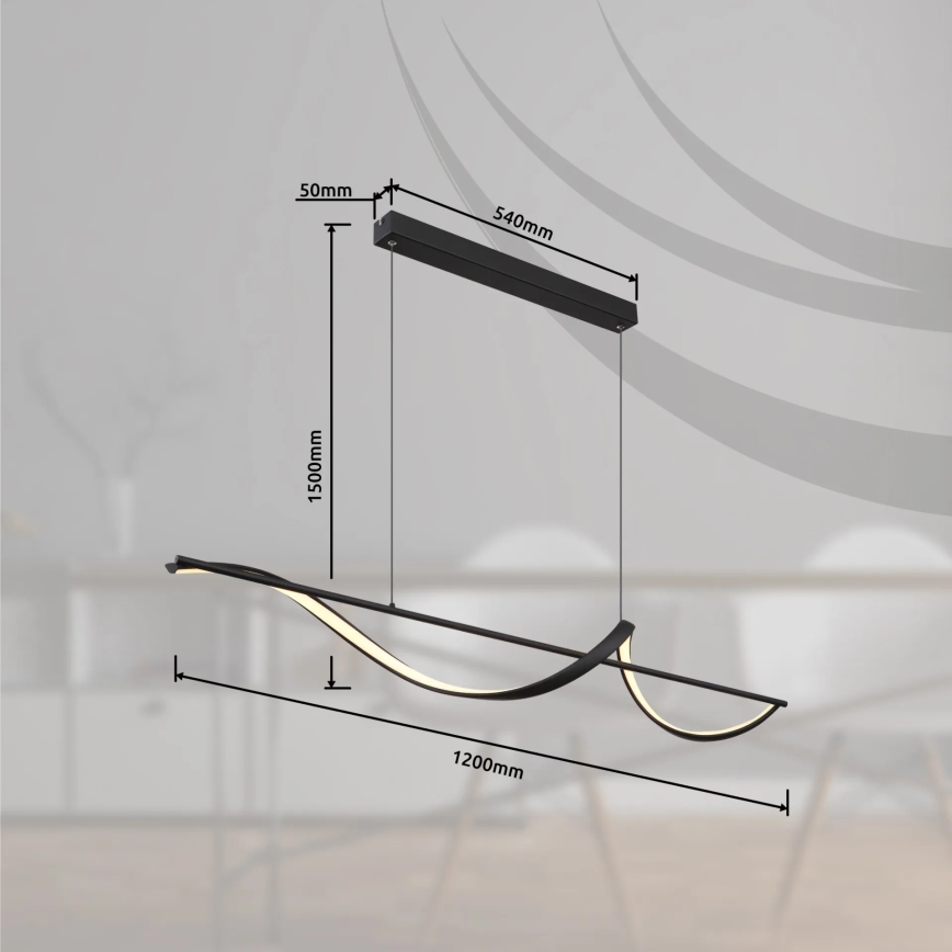 Globo - LED pendel LED/24W/230V 3000K sort