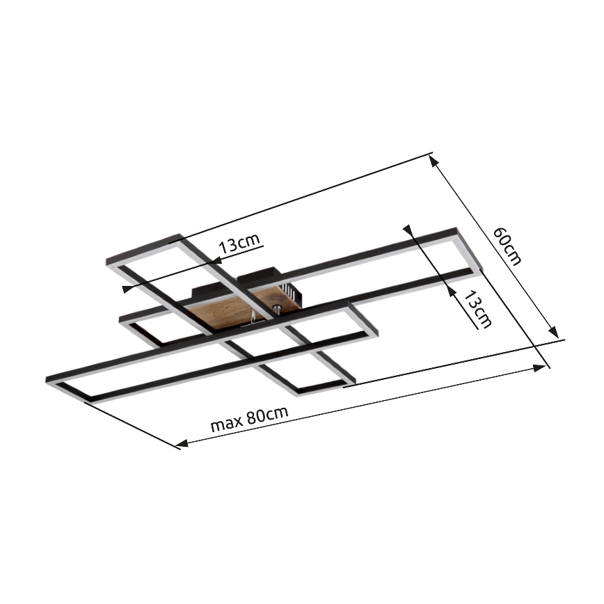Globo - LED loftlampe LED/40W/230V 3000K 60x80 cm sort