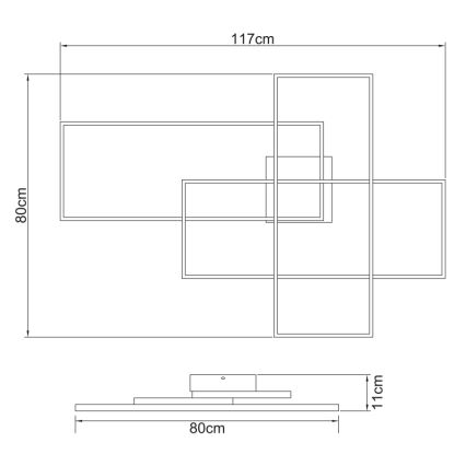 Globo - LED loftlampe dæmpbar LED/100W/230V 3000-6000K + fjernbetjening