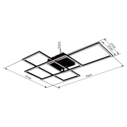 Globo - LED loftlampe dæmpbar LED/40W/230V 2700-6500K 51x74 cm Wi-Fi Tuya + fjernbetjening