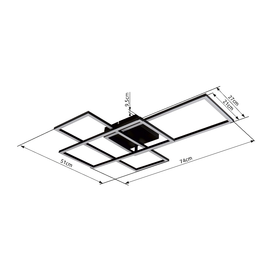 Globo - LED loftlampe dæmpbar LED/40W/230V 2700-6500K 51x74 cm Wi-Fi Tuya + fjernbetjening
