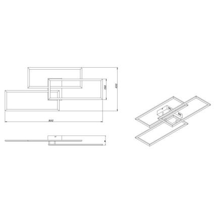 Globo - LED loftlampe dæmpbar LED/58W/230V 2700-6500K Wi-Fi Tuya + fjernbetjening