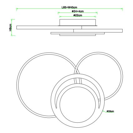 Globo - LED loftlampe LED/40W/230V