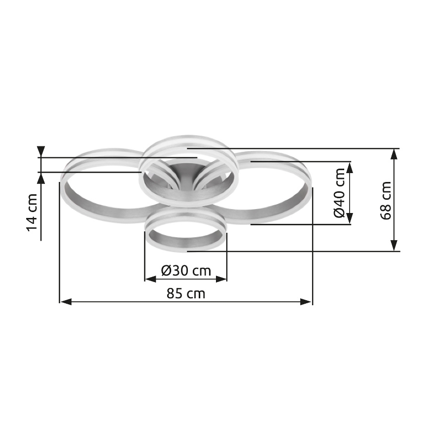 Globo - LED dæmpbart loftlampe LED/90W/230V 2700-6000K 68x85 cm + fjernbetjening