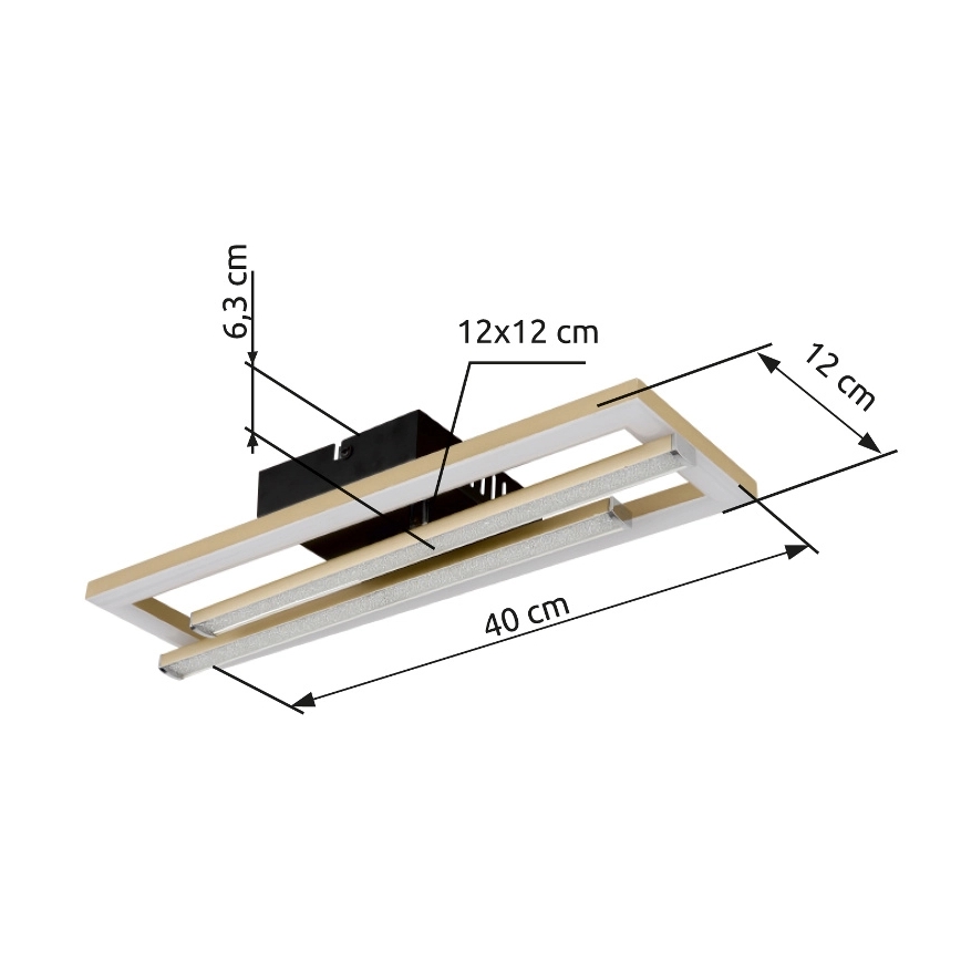 Globo - LED loftlampe LED/24W/230V 4000K guldfarvet
