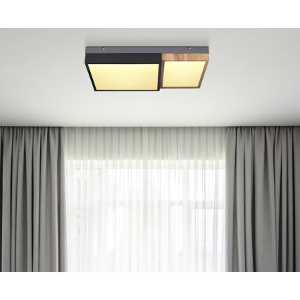 Globo 67286-30 - LED loftlampe GUNDI LED/30W/230V 35x65 cm brun/sort