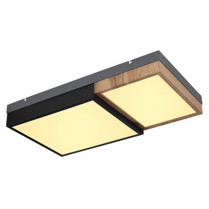 Globo 67286-30 - LED loftlampe GUNDI LED/30W/230V 35x65 cm brun/sort