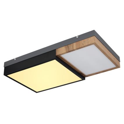 Globo 67286-30 - LED loftlampe GUNDI LED/30W/230V 35x65 cm brun/sort