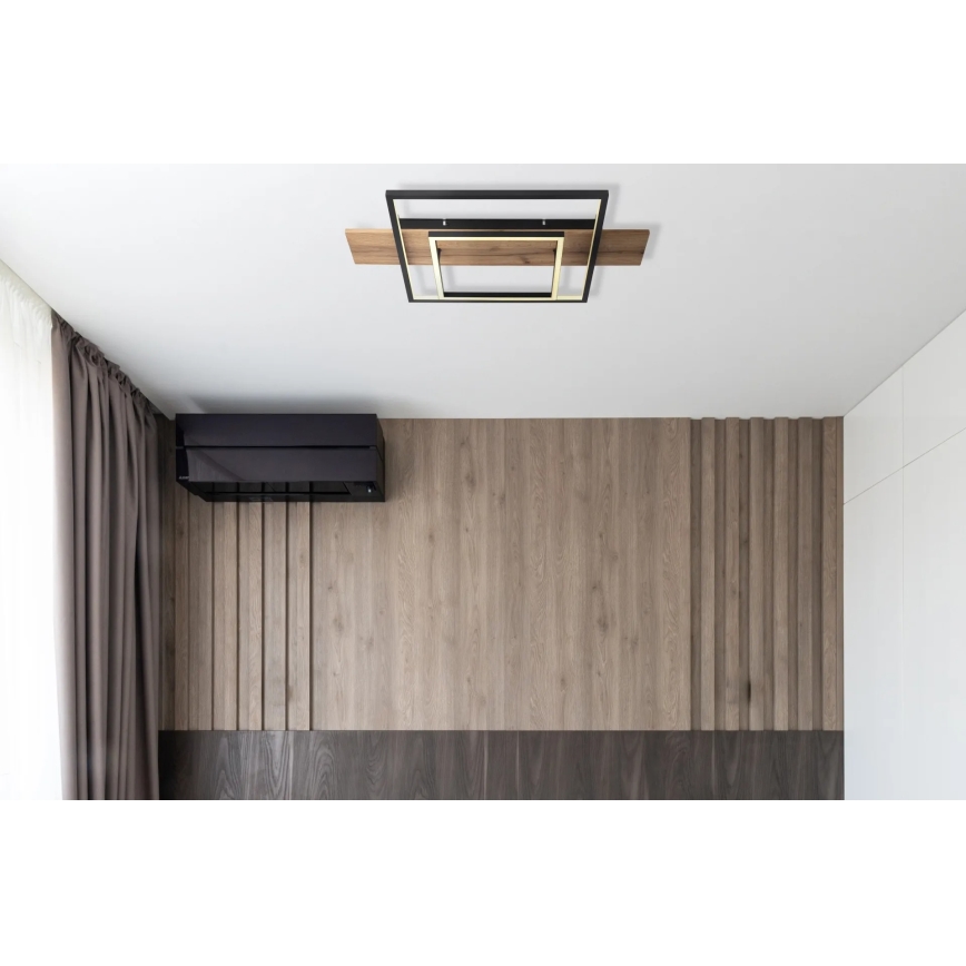 Globo 67289D - Dæmpbar LED-loftlampe VANNI LED/24W/230V 40x60 cm brun/sort