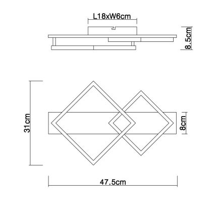 Globo - LED loftlampe LED/18W/230V