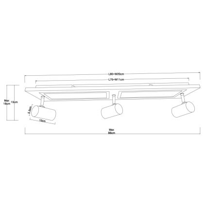 Globo - LED spotlampe LED/24W/230V + 3xGU10/5W
