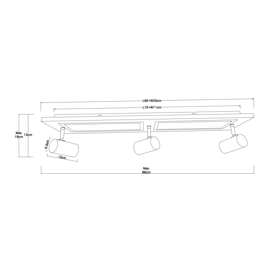 Globo - LED spotlampe LED/24W/230V + 3xGU10/5W