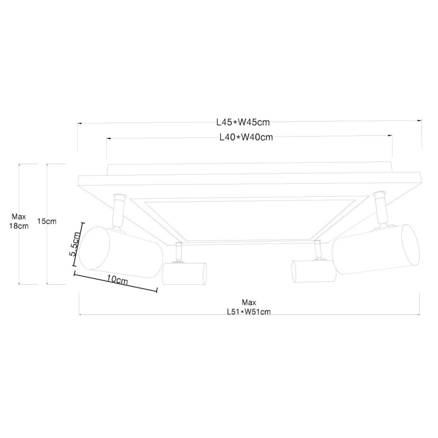 Globo - LED spotlampe 4xGU10/5W/230V + LED/24W/230V