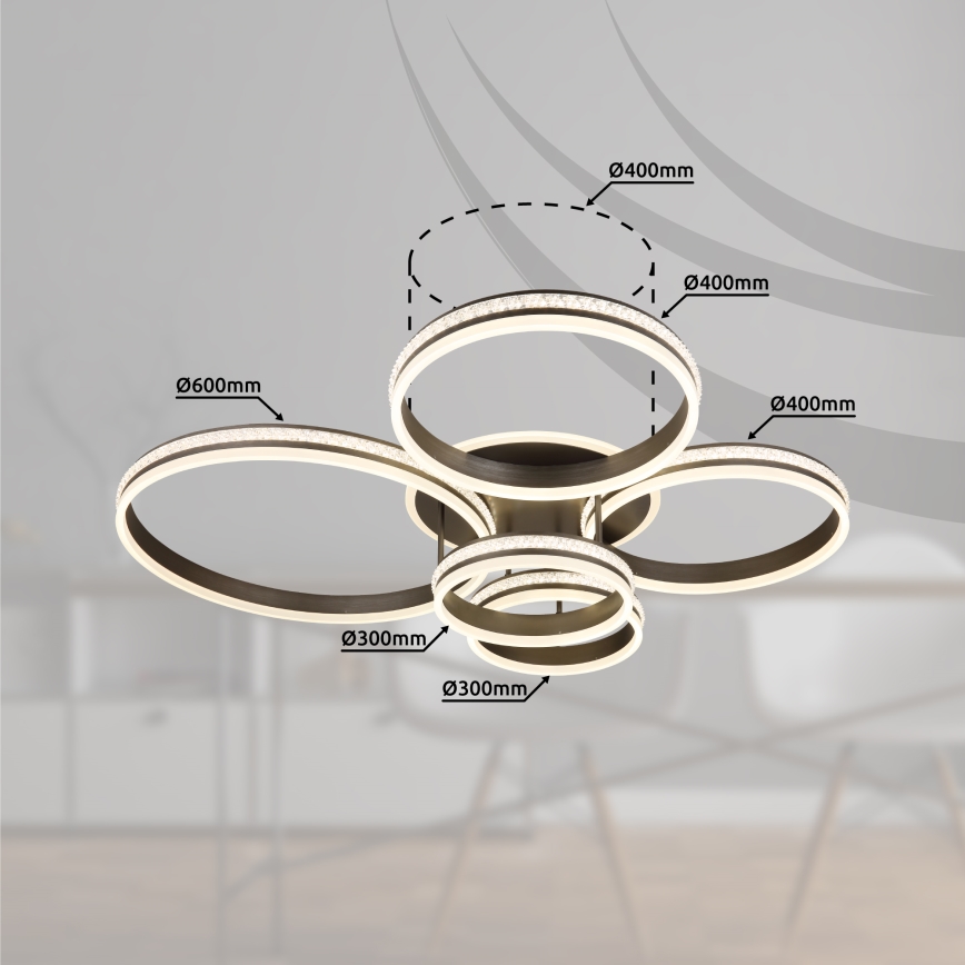 Globo - LED loftlampe dæmpbar LED/120W/230V 2700K-6000K + fjernbetjening