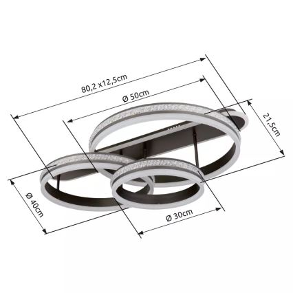 Globo - LED loftlampe dæmpbar LED/75W/230V 2700K-6000K + fjernbetjening