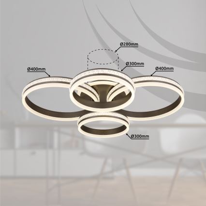 Globo - LED loftlampe dæmpbar LED/90W/230V 2700K-6000K + fjernbetjening