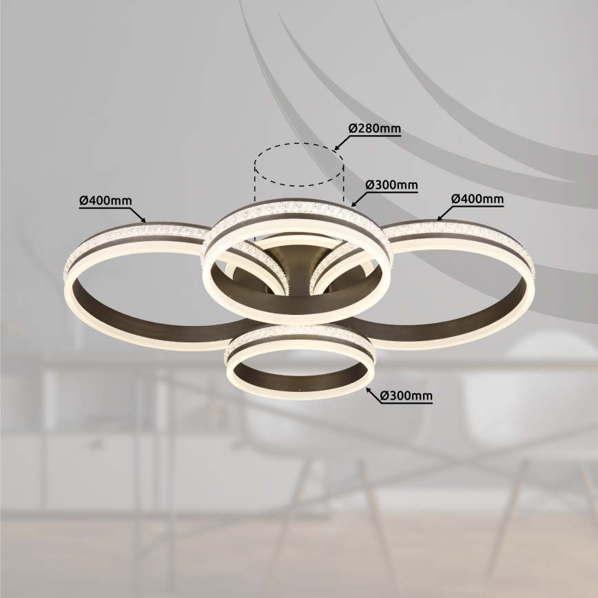 Globo - LED loftlampe dæmpbar LED/90W/230V 2700K-6000K + fjernbetjening