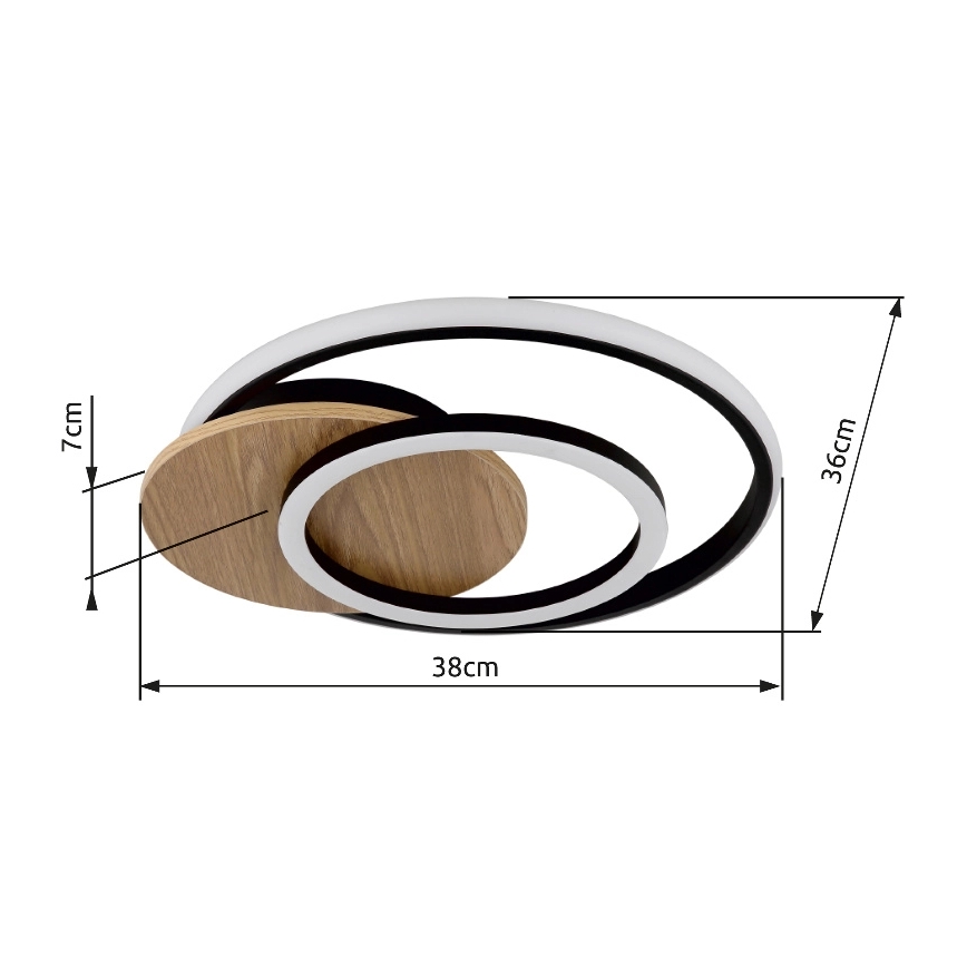 Globo - LED loftlampe LED/24W/230V sort