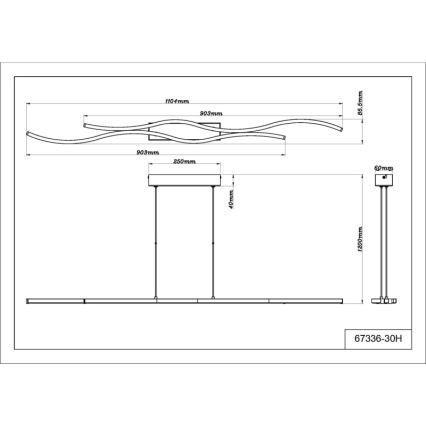 Globo - LED pendel LED/30W/230V 3000K sort