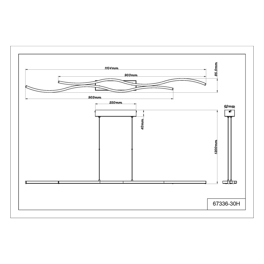 Globo - LED pendel LED/30W/230V 3000K sort
