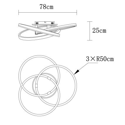Globo - Dæmpbar LED-loftlampe LED/75W/230V 2700-6000K Ø 78 cm + fjernbetjening