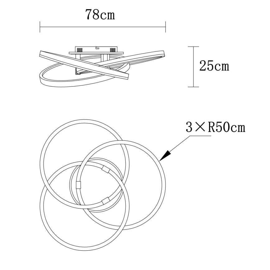 Globo - Dæmpbar LED-loftlampe LED/75W/230V 2700-6000K Ø 78 cm + fjernbetjening