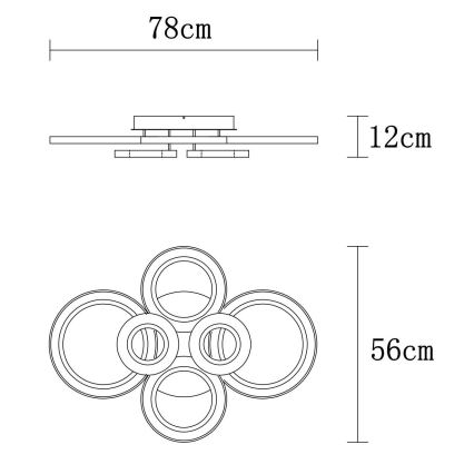 Globo - LED loftlampe dæmpbar LED/60W/230V 2700-6000K 56x78 cm antracit + fjernbetjening