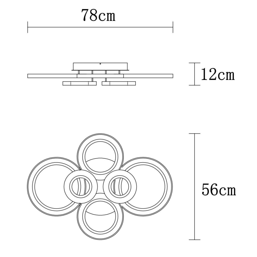 Globo - LED loftlampe dæmpbar LED/60W/230V 2700-6000K 56x78 cm antracit + fjernbetjening