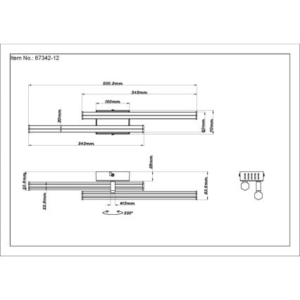 Globo - LED loftlampe LED/12W/230V 3000K sort