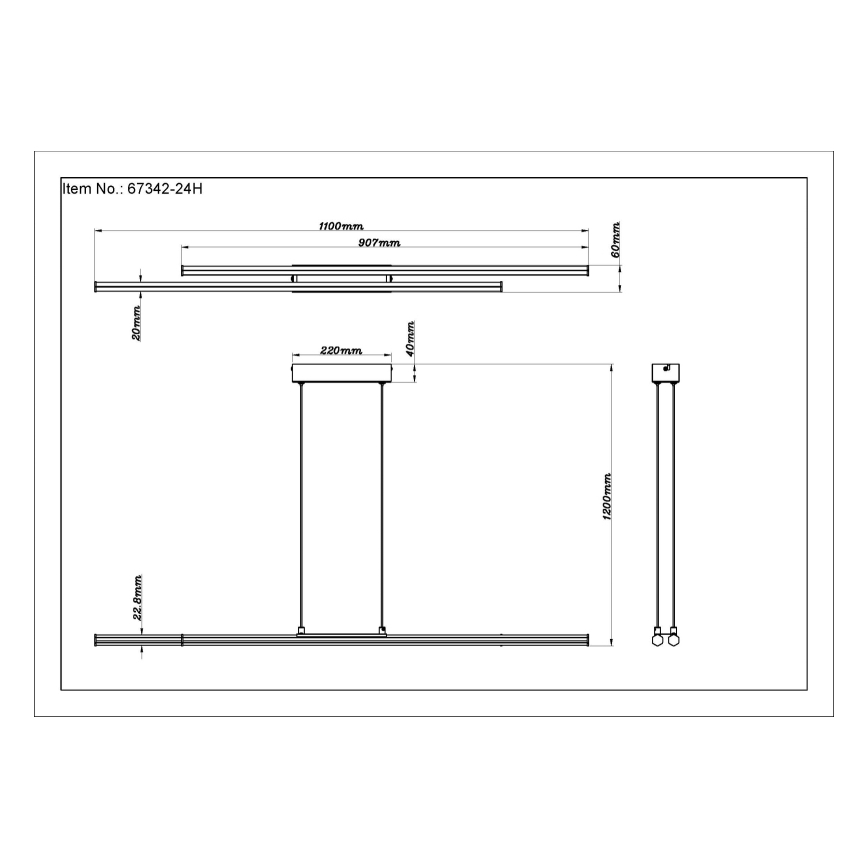Globo - LED pendel LED/24W/230V 3000K sort
