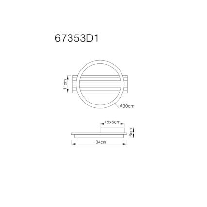 Globo - LED loftlampe LED/12W/230V 3000K 30x34 cm
