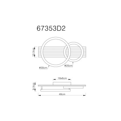 Globo - LED loftlampe LED/18W/230V 3000K 30x48 cm