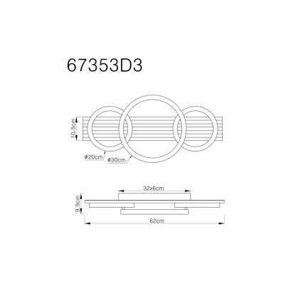 Globo - LED loftlampe LED/24W/230V 3000K 30x62 cm