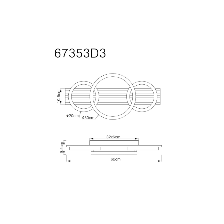 Globo - LED loftlampe LED/24W/230V 3000K 30x62 cm