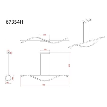 Globo - LED-pendel på wire LED/30W/230V 3000K