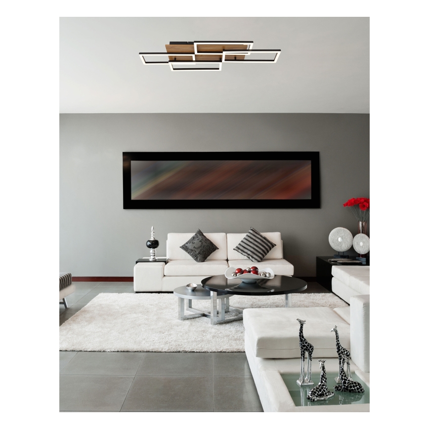 Globo - Dæmpbar LED-loftlampe LED/40W/230V 2700-6500K 32,5x87,5 cm brun/sort + fjernbetjening